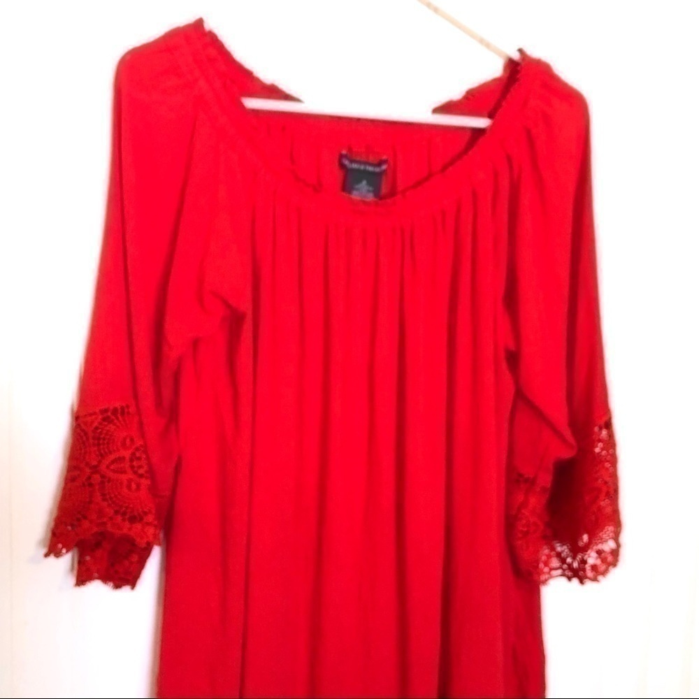 NWT CHELSEA & THEODORE Red Summer Gauze To… - Picture 2 of 6